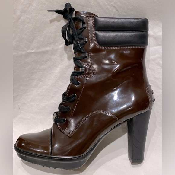 Tod's Aspen Lace-Up Boots, Brown, size 42, NWOB - Picture 1 of 9
